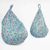 Детское кресло-мешок Груша Д31263 Медвежонок с бургером герой высота в подвешенном положении 88 см съемный водонепроницаемый чехол в пленке