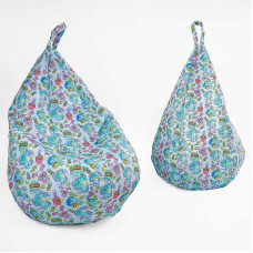 Крісло-мішок дитяче Груша Д31263 Ведмедик з бургером герой висота у підвішеному положенні 88 см знімний водонепроникний чохол в плівці