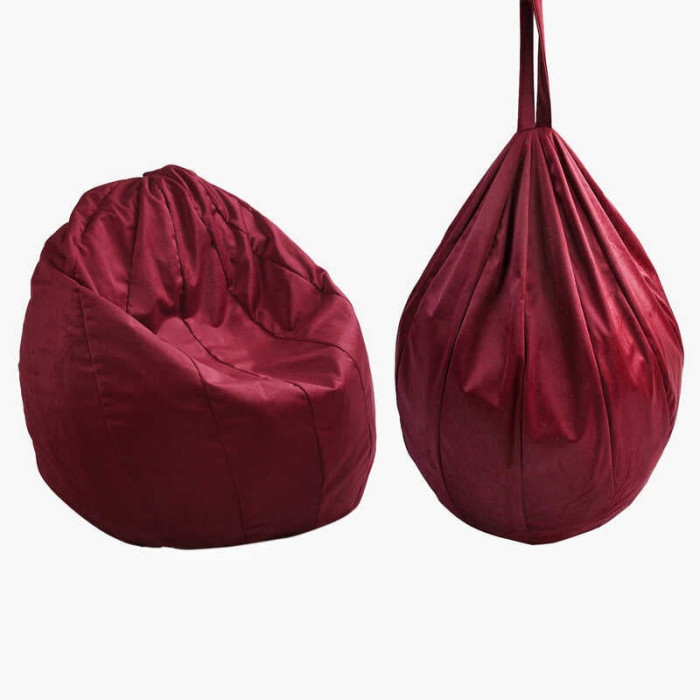 Крісло-мішок Груша 36867 колір бордовий чохол — меблевий велюр наповнювач — пінопластові кульки внутрішній чохол в пакеті