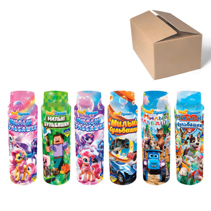 Мильні бульбашки 17151 ЦІНА ЗА 39 ШТ Пані Булька 6 ВИДІВ У БЛОЦІ 100 мл Пані Булька