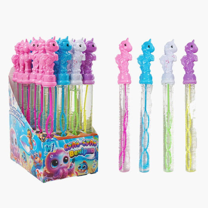 Мыльные пузыри TC 13075 WToys ЦЕНА ЗА 24 ШТУКИ В БЛОКЕ Единорог высота 25см