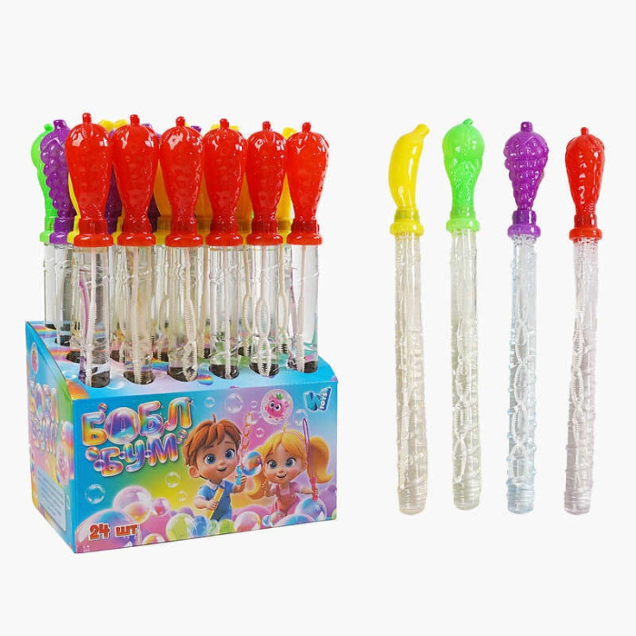 Мыльные пузыри LK 76812 WToys цена за 24 штуки Фрукты 36см в коробке