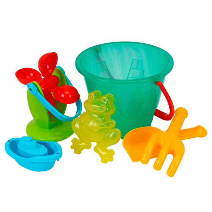 Набір для гри з піском 0112 Technok Toys відерце млин лопатка грабельки форма для піску в сітці Technok Toys