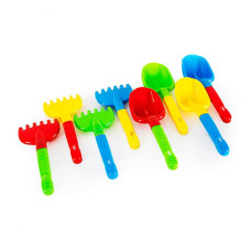 Пісочний набір №4 015 ЦІНА ЗА 8 ШТУК В БЛОЦІ BAMSIC лопатка+грабельки Bamsic