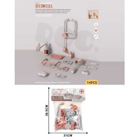 Набір лікаря YJ-H 1-27 14 елементів окуляри пляшечки ножиці щипці в пакеті