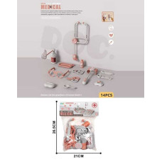 Набір лікаря YJ-H 1-27 14 елементів окуляри пляшечки ножиці щипці в пакеті