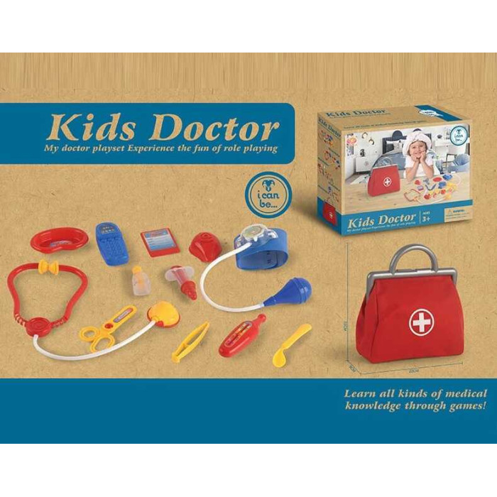 Набір лікаря KJ 1933 A-7 медична сумка стетоскоп телефон тонометр шприц термометр ножиці - дитяча медична іграшка