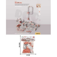 Набір лікаря YJ-H 1-34 16 елементів термометр окуляри пляшечки ножиці в пакеті