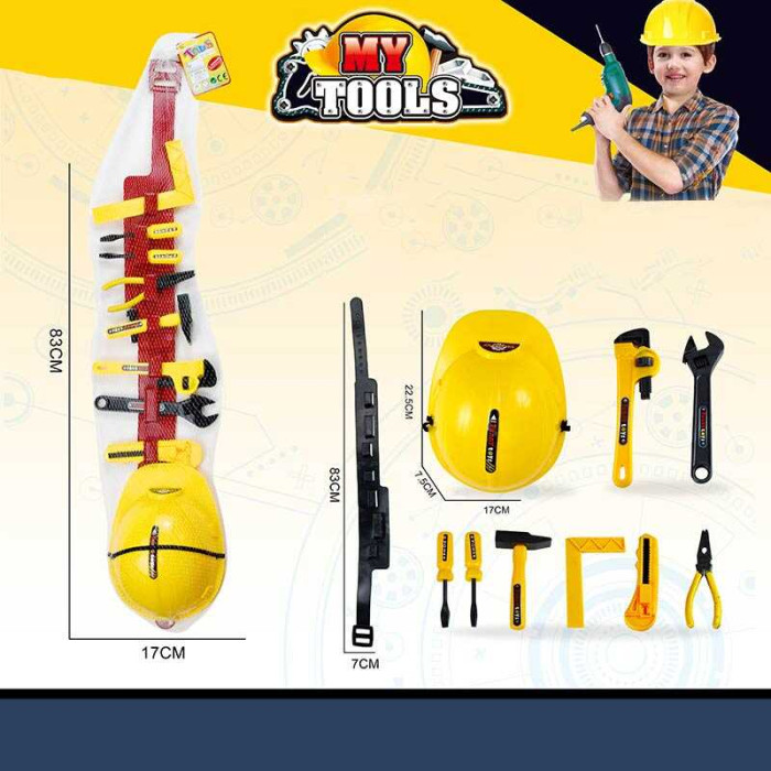 Набір інструментів 333-13 10 елементів каска пояс у сітці