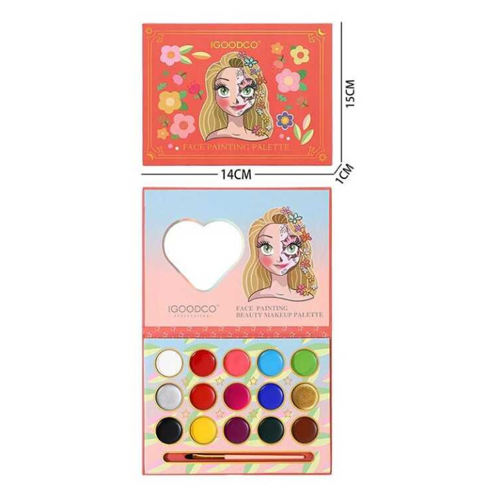 Косметика IG 3002 аквагрим 15 кольоріваплікатор у плівці