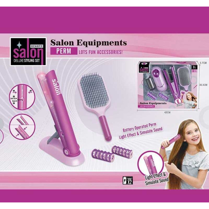 Набор парикмахера YLQ 092 стайлер подсветка звук щетка для волос подставка бигуди Yala baby