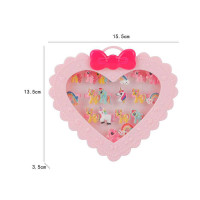 Набір прикрас A 059 B 18 каблучок пластикова основа каблучки регулюється об'єм у боксі