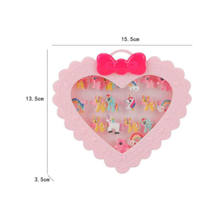 Набір прикрас A 059 B 18 каблучок пластикова основа каблучки регулюється об'єм у боксі