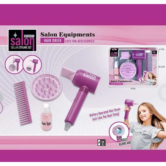 Набор парикмахера YLQ 091 фен 2 насадки для него расческа баночка для спрея Yala baby