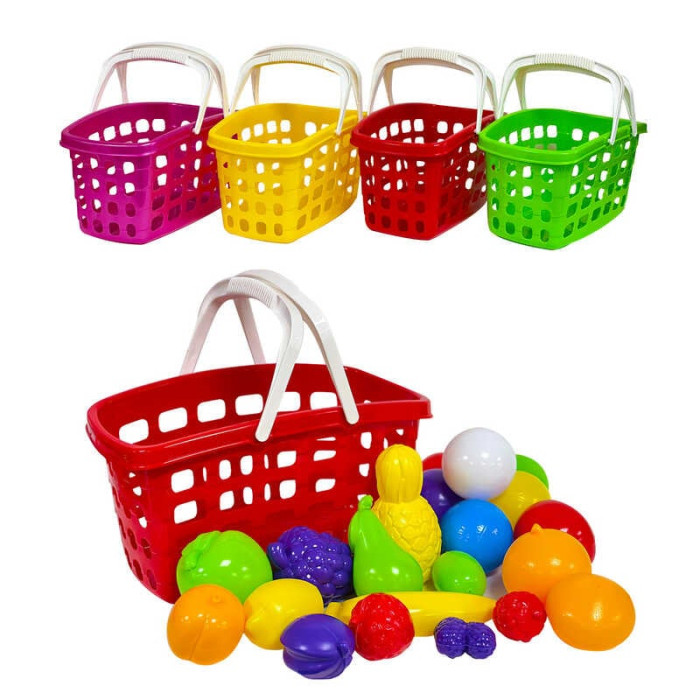 Кошик з ручкою з фруктами+кульки 01010 (10) Bamsic