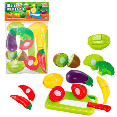 Продукти на липучках “Що є на кухні?” 65276 4FUN Game Club 10 елементів обробна дошка ніж у пакеті 4FUN Game Club