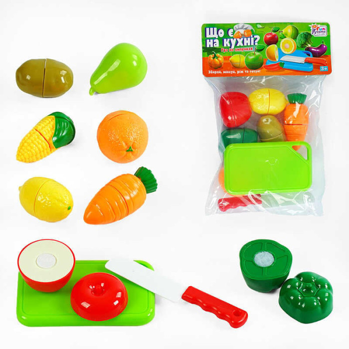 Продукты на липучках "Что есть на кухне?" 65280 4FUN Game Club 10 элементов разделочная доска чем в пакете 4FUN Game Club