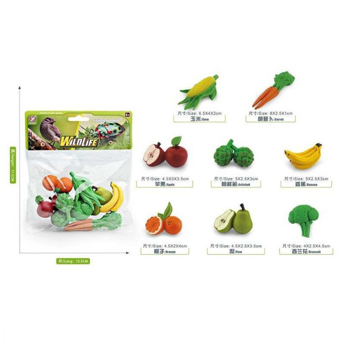 Овочі та фрукти YJ 844 D 8 фігурок в пакеті дитяча іграшка