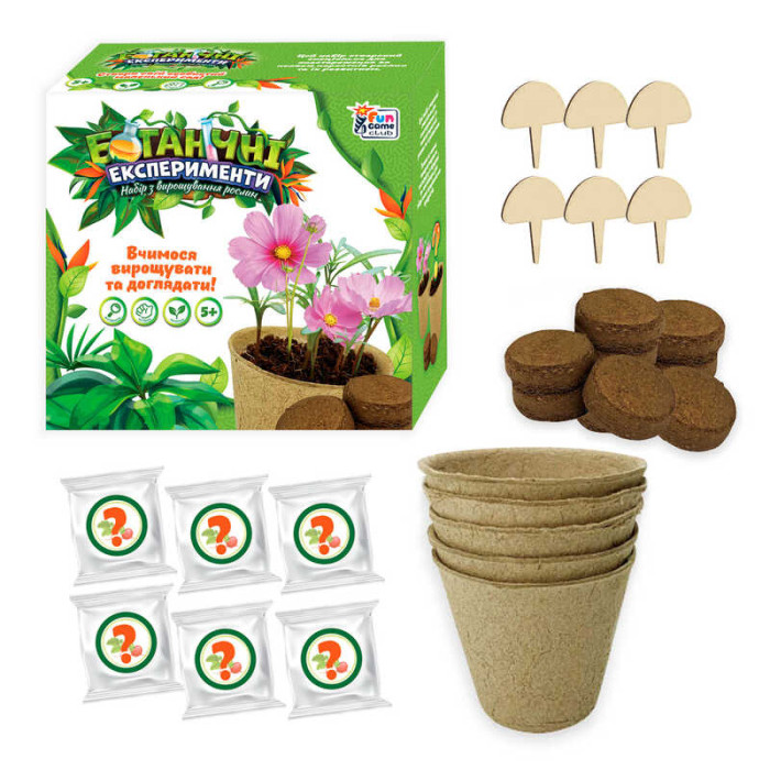 Ботанічні експерименти 82092 4FUN Game Club ґрунт горщики таблички насіння інструкція 4FUN Game Club