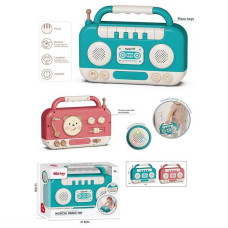 Магнітофон 688-83 підсвічування звуки на батарейках барабани пискавка піаніно з режимами гри тріскачка пальчикові ігри мелодії звуки тварин в коробці