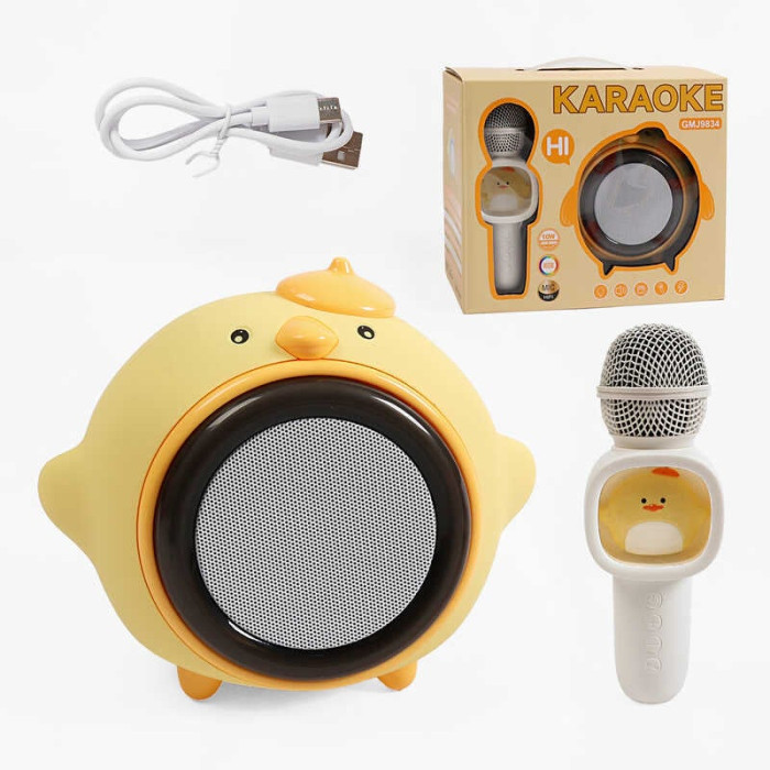 Караоке GMJ 9834 дитяча іграшка з мікрофоном та підсвіткою Bluetooth