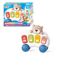 Піаніно Ведмедик Роллі 10799 WToys ОЗВУЧУВАННЯ УКРАЇНСЬКОЮ МОВОЮ назви тварин та цікаві факти 8 пісень 8 казок підсвічування клавіші WToys
