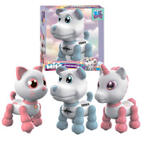 Интерактивная игрушка Мой любимец 40986 WToys 3 вида ОЗВУЧИВАНИЕ НА УКРАИНСКОМ ЯЗЫКЕ сенсорный датчик подсветка песни и фразы ходит в коробке ВЫДАЕТСЯ МИКС ВИДОВ WToys