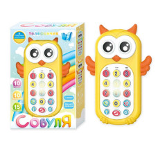 Телефон совуля Wtoys (40054) озвучивание на украинском языке звук подсветка песни загадки скороговорки звонок цифры прорезыватель в коробке