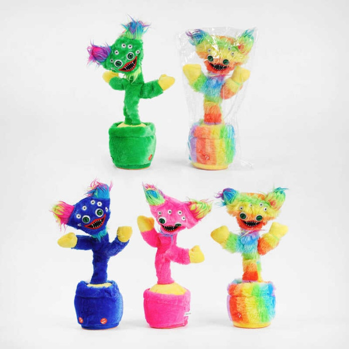 М`яка іграшка С 53130 Кольоровий чудик 4 види звук світло функія запису голосу танцює h-35 см в пакеті