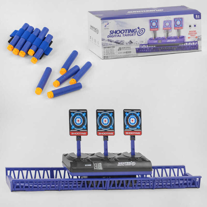 Мышень движущаяся 789-9 звуковая автоматическая платформа на батарейках 10 мягких патронов