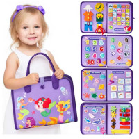 Логічна папка C 73099 фетрова елементи на липучках застібки годинник англ абетка цифри форми морські жителі погода в пакеті