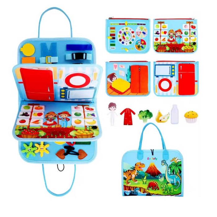 Логічна папка C 73102 фетрова елементи на липучках застібки годинник дні тижня продукти овочі фрукти в пакеті