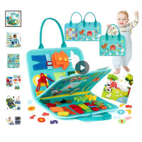 Логическая папка C 73103 фетровая элементы на липучках застежки часы дни недели пищалка пазлы цифры в пакете