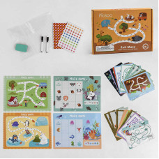 Логічна гра З 47861 Багаторазова книга - лабіринт 30 ігрових карток два фломастери папка наклейки