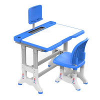 Детская парта со стульчиком L-70106 цвет синий регулируемая высота и наклон с лампой в коробке