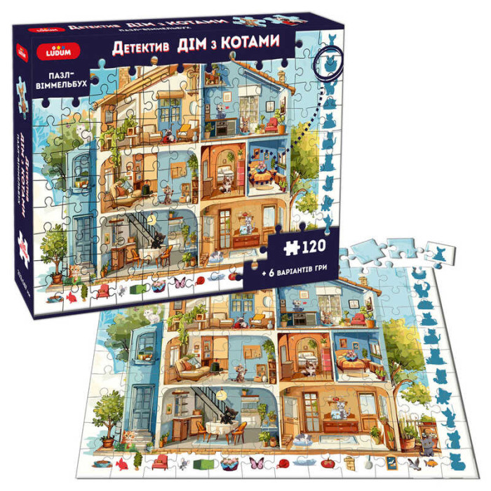Пазл-віммельбух МЕ5032-33 Дім з котами Ludum Ludum