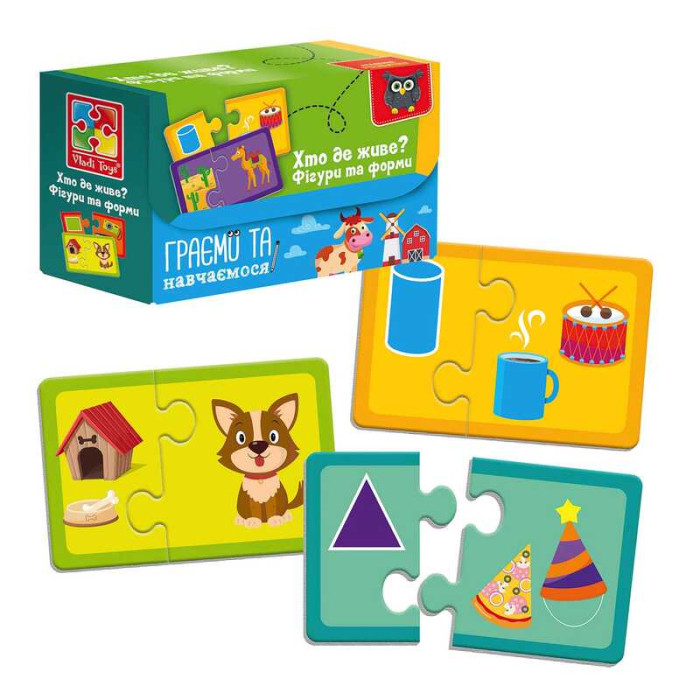 Пазли Знайди пару Хто де живе? На що схоже? VT5003-03 Vladi Toys Vladi Toys