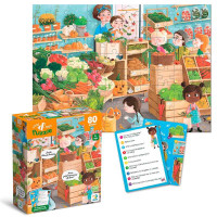 Пазл Шукай та знаходь Дарунки осені 300666 DoDo 80 деталей 28х39 см 2 двосторонні картки із завданнями 20 завдань в коробці Dodo