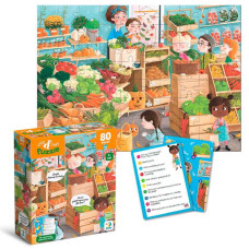Пазл Шукай та знаходь Дарунки осені 300666 DoDo 80 деталей 28х39 см 2 двосторонні картки із завданнями 20 завдань в коробці Dodo