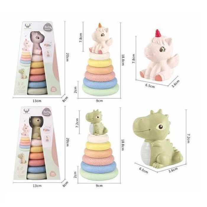 Пірамідка 628-155 Складанчик звірятка 9х188 см гумова 7 елементів