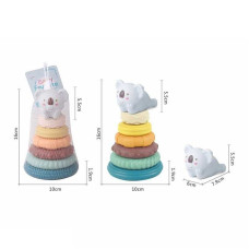 Пірамідка сенсорні кільця 638-212 висота 16 см гумова в сітці