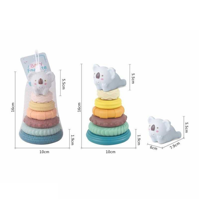 Пірамідка сенсорні кільця 638-212 висота 16 см гумова в сітці