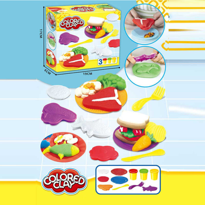 Тісто для ліплення 8820 тарілки вилка ніж форми для ліплення пластилін