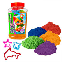 Кінетичний пісок 26428 1кг 4FUN Game Club 4 формочки в банці ВИДАЄТЬСЯ МІКС ВИДІВ 4FUN Game Club