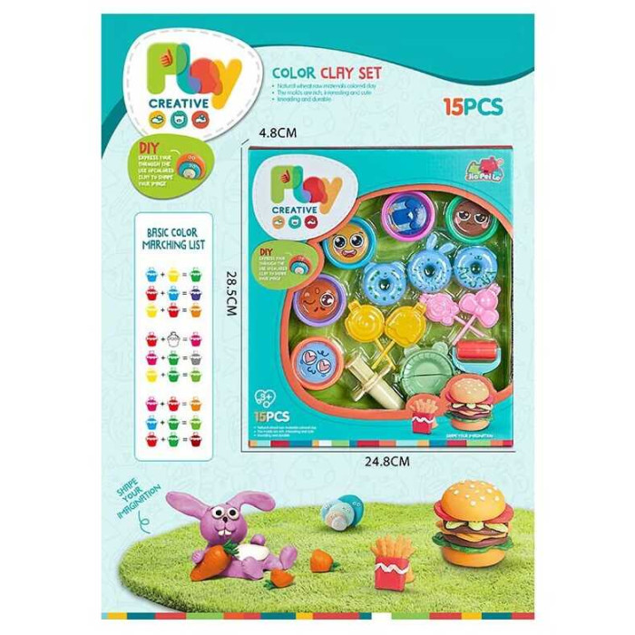 Тісто для ліплення 5838-127 Кухарь 5 кольорів аксесуари на листі