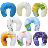 Подушка для подорожей Travel 3010123 мікрофібра силіконізоване волокно 200гр кольорова Homefort Homefort