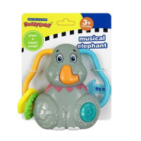 Музыкальная погремушка 0889 “Слоник” на батарейках подсветка мелодии прорезыватели звуки на листе