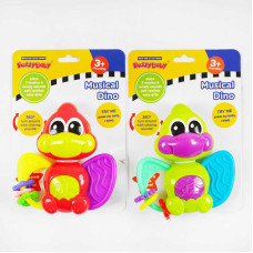 Брязкальце 0982 Динозаврик на листі підсвічування мелодії прорізувач рухомі елементи