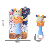 Бряцальце текстильное кольцо с шариками на листе Радуга