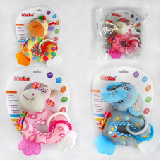 Погремушка C 54420 Bimbo 3 вида пискавка прорезыватели шелестящие элементы в пакете Bimbo